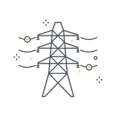 Renkli, elektrik illüstrasyon, simgesi