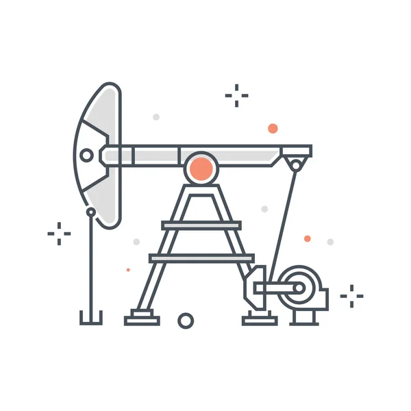 Color line, oil pump concept illustration, icon — Stockový vektor