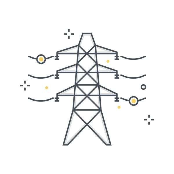 Color line, ilustracja energii elektrycznej, ikona — Wektor stockowy