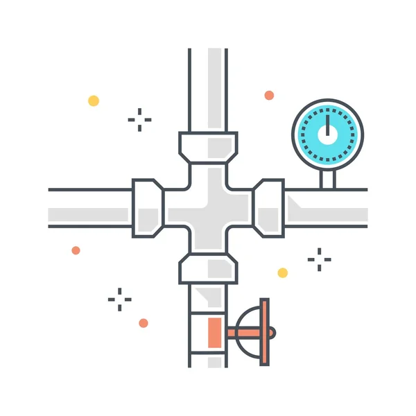 Color line, gas pipeline illustratie, pictogram — Stockvector