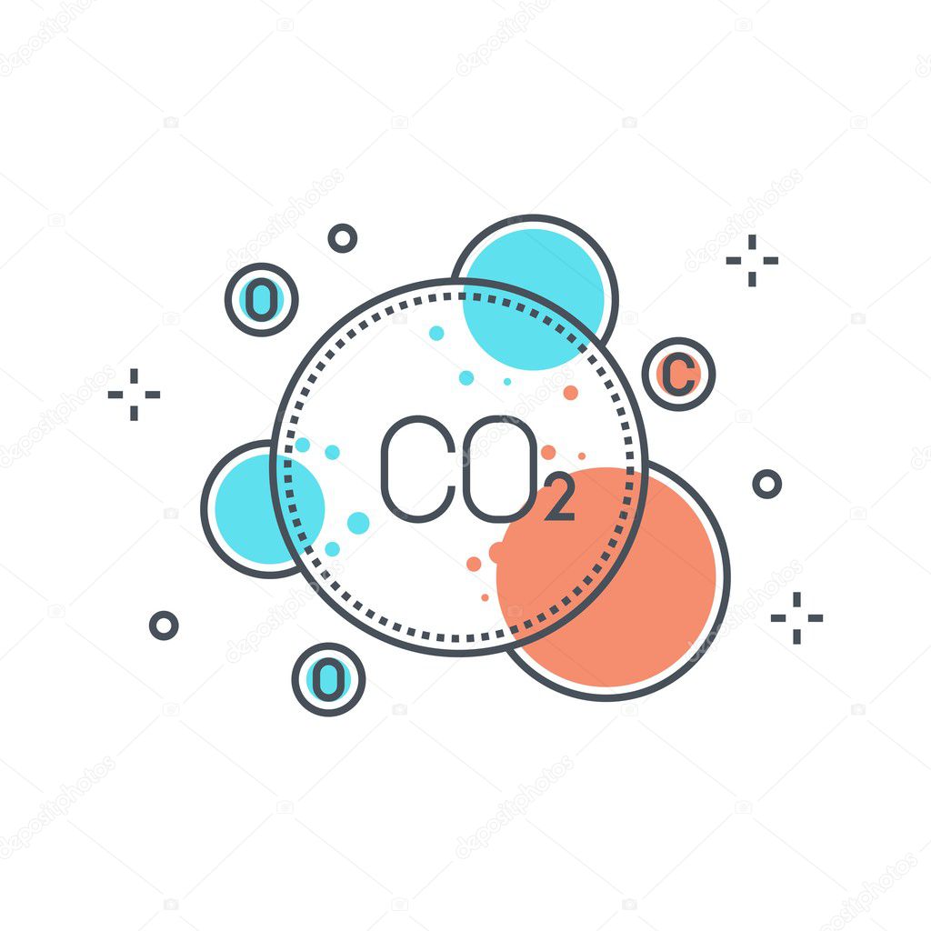 Color line, pollution concept illustration, icon