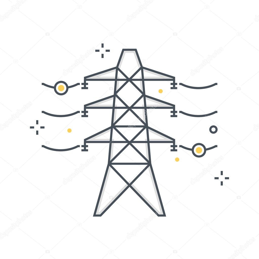 Color line, electricity illustration, icon