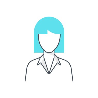 Renkli, kadın avatar illüstrasyon, simgesi