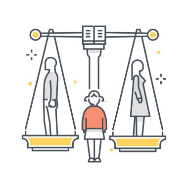 Renkli, boşanma illüstrasyon