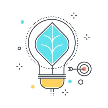 Renkli, enerji verimli lamba konsept illüstrasyon, simgesi