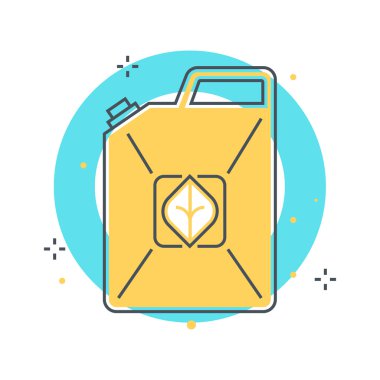 Renkli, bio yakıt konsept illüstrasyon, simgesi