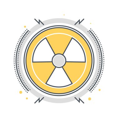 Renkli, nükleer enerji konsept illüstrasyon, simgesi