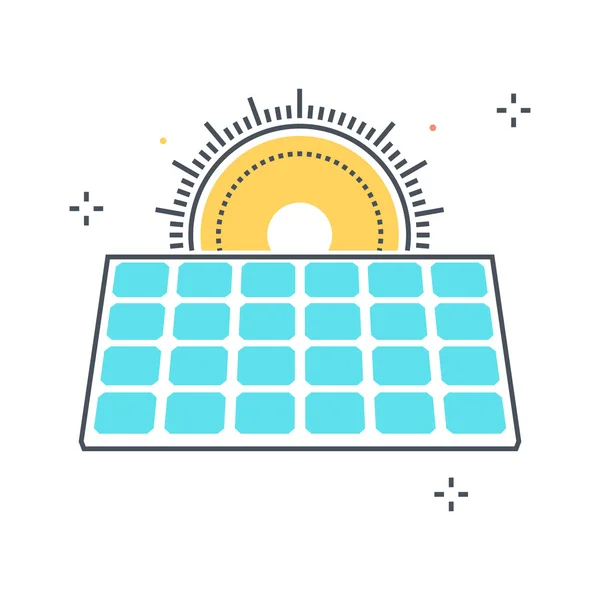 Linea di colore, illustrazione del concetto di energia solare, icona — Vettoriale Stock