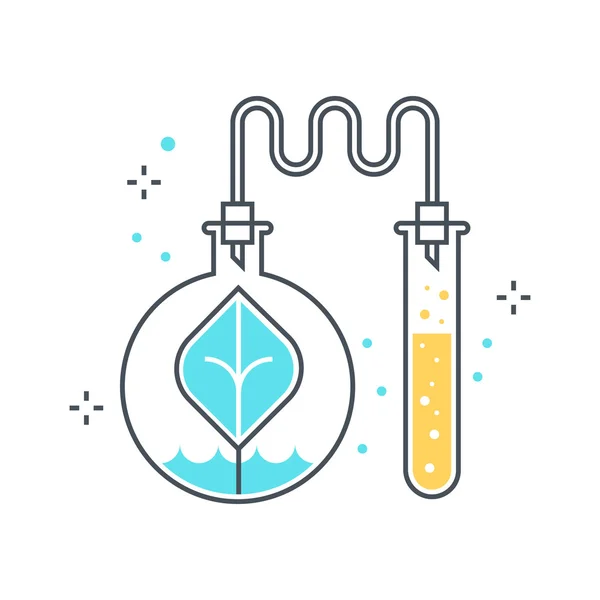 Línea de color, bioquímica concepto ilustración, icono — Vector de stock