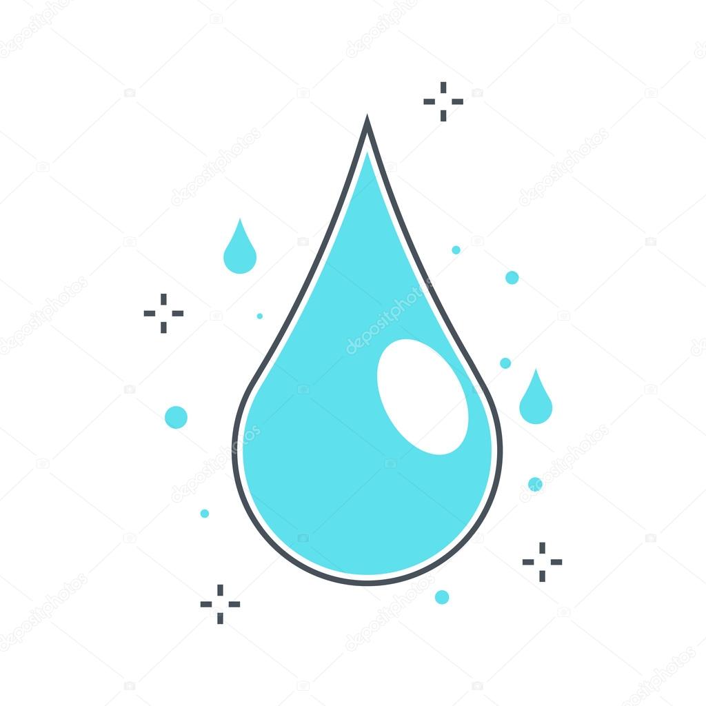 Color line, hydro energy concept illustration, icon, background and graphics. The illustration is colorful, flat, vector, pixel perfect, suitable for web and print. It is linear stokes and fills.