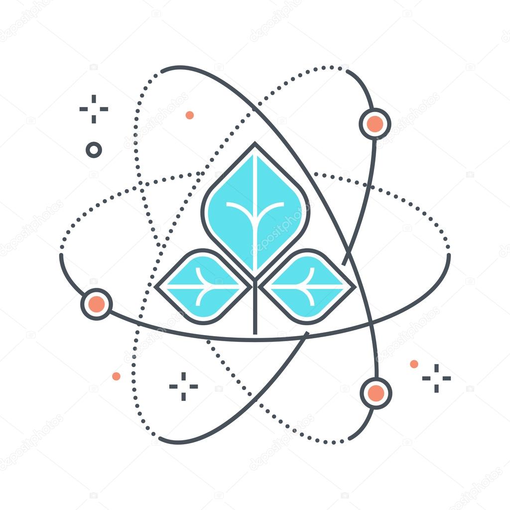 Color line, ecological science concept illustration, icon