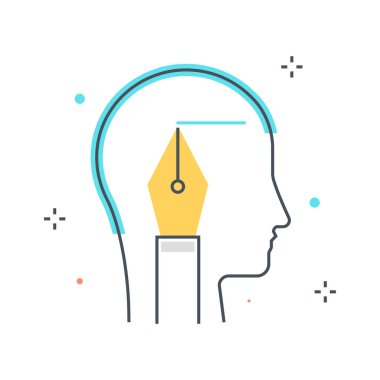 Renkli, illüstrasyon kavramı illüstrasyon, yazma simgesi