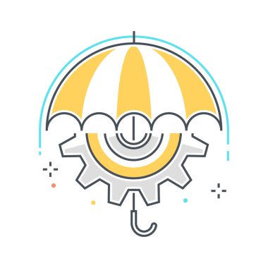 Renkli, risk yönetimi, güvencesi kavramı illüstrasyon, ICO