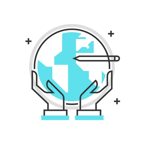 Färg rutan ikon, global servicekoncept — Stock vektor