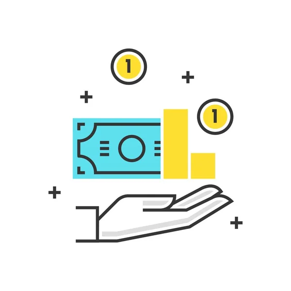 Warna kotak ikon, konsep pendapatan ilustrasi - Stok Vektor