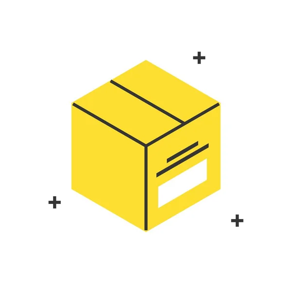 Színes doboz csomagolás koncepció illusztrációk, ikon — Stock Vector