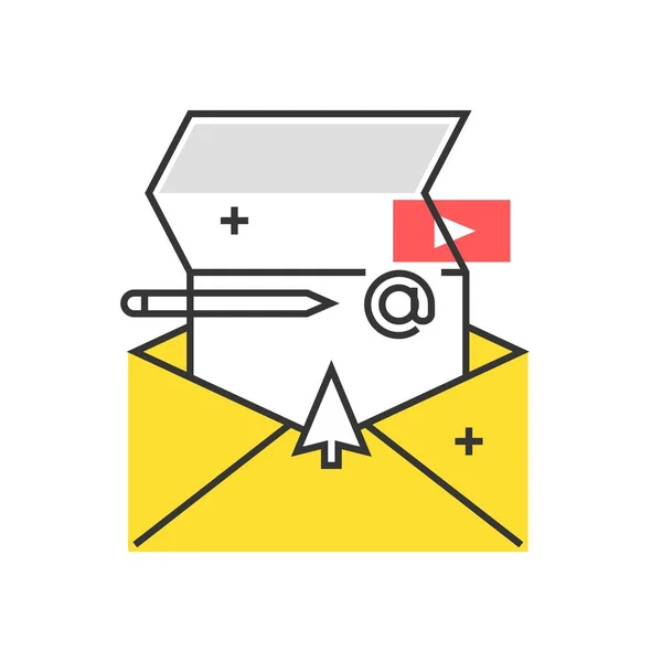 Icono de caja de color, ilustración del concepto de correo, icono — Vector de stock