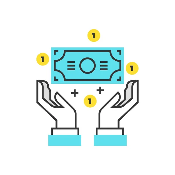 Fargeboks-ikon, formue, lønnskonseptillustrasjon, ikon – stockvektor