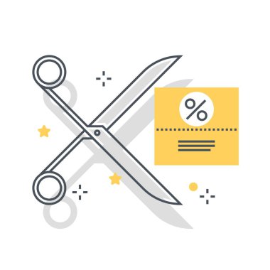 Renkli, illüstrasyon kupon konsept illüstrasyon, simgesi