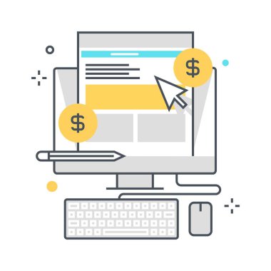 Renkli, dijital marketingconcept illüstrasyon, simgesi