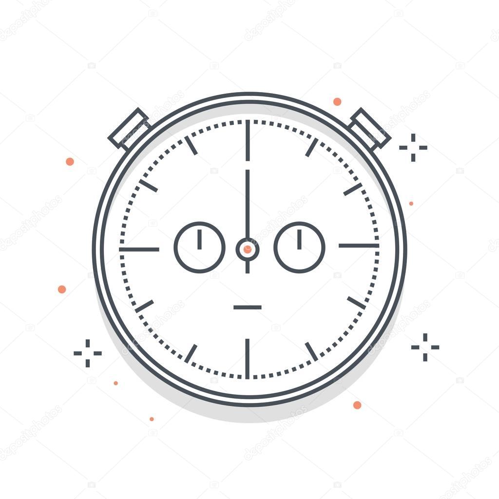 Color line, timer illustration concept illustration, icon