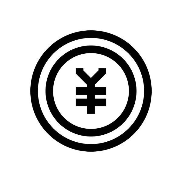 Yen japonais mini icône de ligne — Image vectorielle