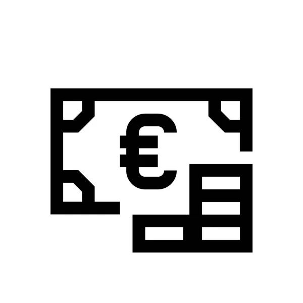 Euro mini lijn pictogram — Stockvector