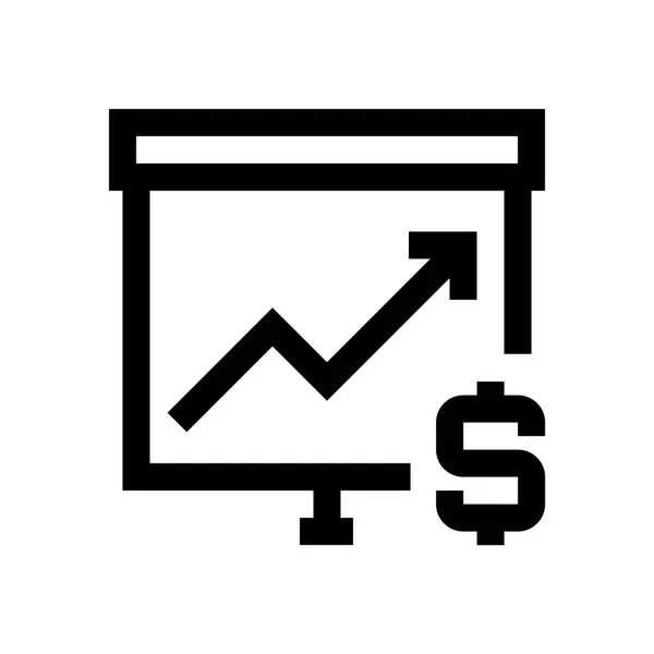 Dólar mini línea icono gráfico — Archivo Imágenes Vectoriales