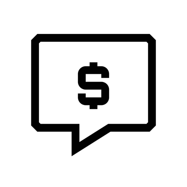 Dollarn mini ikonen linjeobjekt — Stock vektor