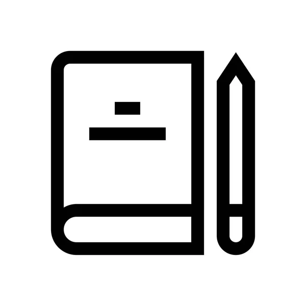 Livro e caneta mini-linha, ícone —  Vetores de Stock