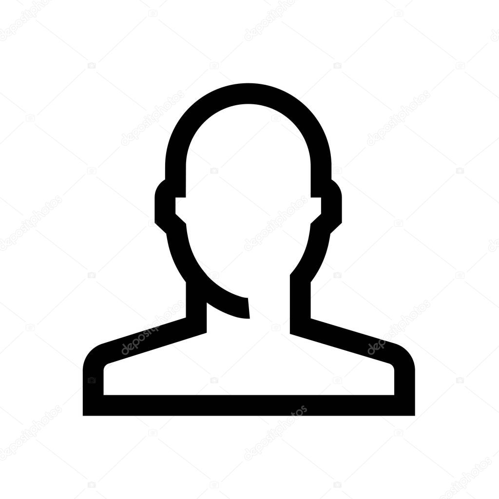 Male avatar mini line icon