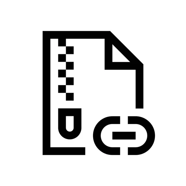Komprimerad fil mini linje, ikon — Stock vektor