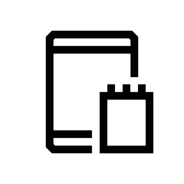 Mini line tabletta ikon — Stock Vector