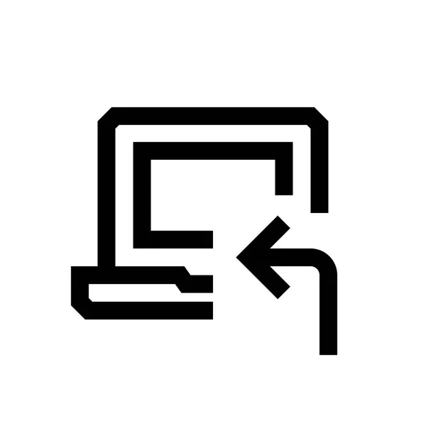 Computador ícone de mini linha — Vetor de Stock