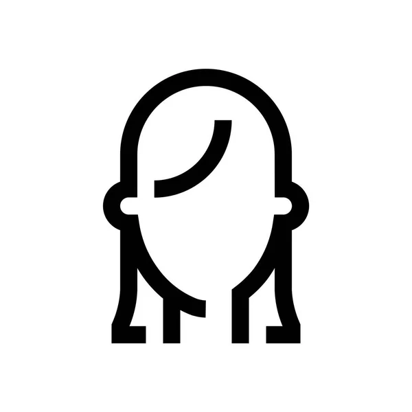 Female avatar mini line icon — Stock Vector