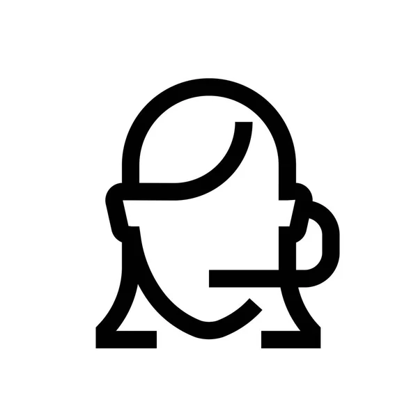 Weiblicher Avatar Mini Line Symbol — Stockvektor