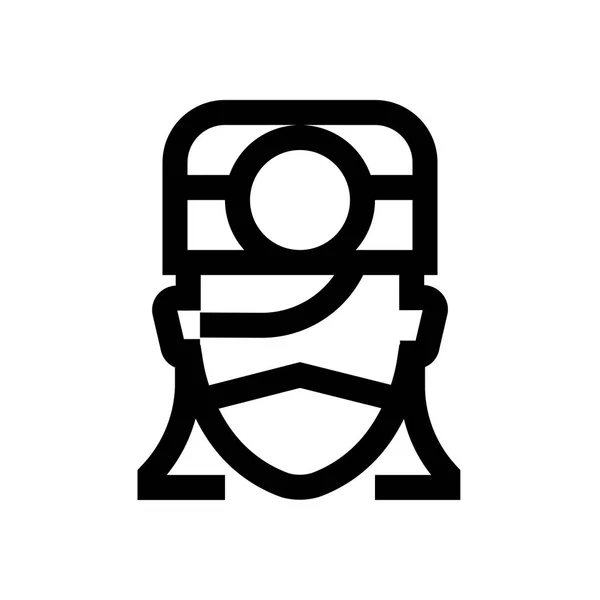Avatar hembra mini línea icono — Vector de stock