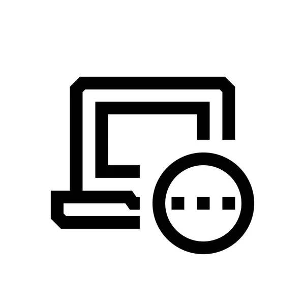 Mini ligne d'ordinateur, icône — Image vectorielle