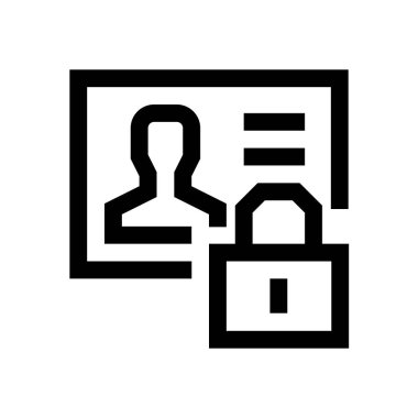 Kişi kartı mini çizgi, simgesi