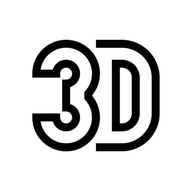 Üç boyutlu şekil mini çizgi, simgesi