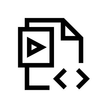 Video dosyası biçimi mini çizgi, simgesi