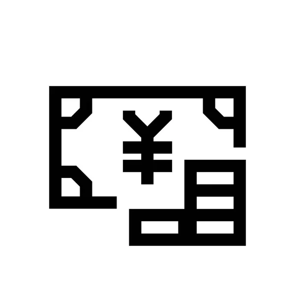 Японская йена мини линия, икона — стоковый вектор