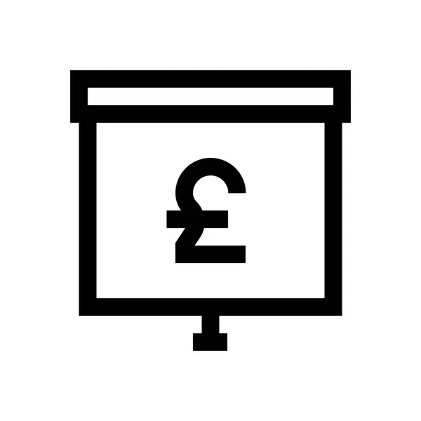 British Pound mini line, icon — Stock Vector