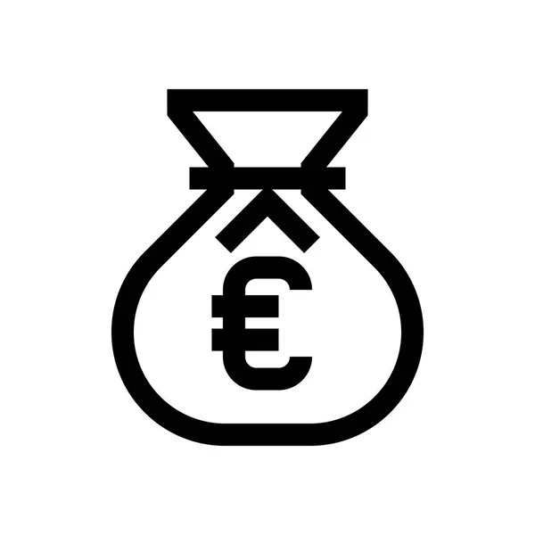 Euro mini ligne, icône — Image vectorielle