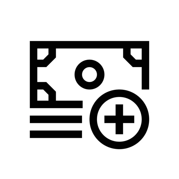 Papiergeld mini line, pictogram — Stockvector