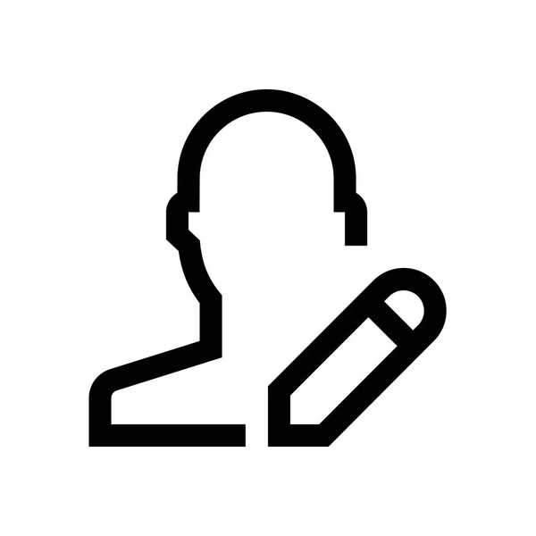 Mannelijke avatar mini line, pictogram — Stockvector