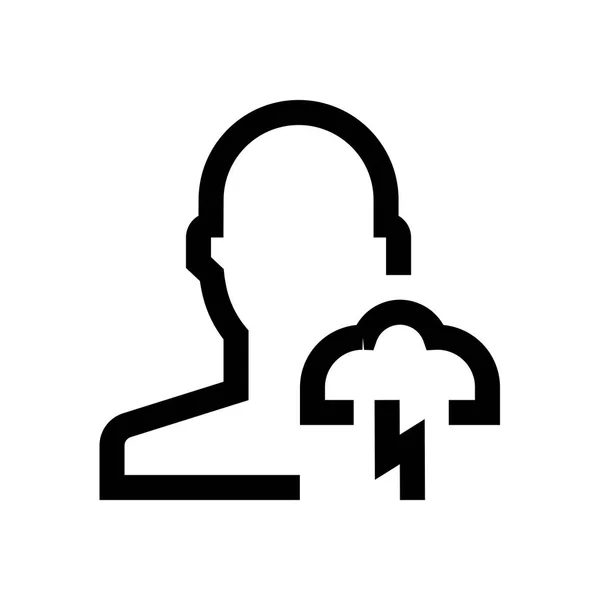 Mannelijke avatar mini line, pictogram — Stockvector