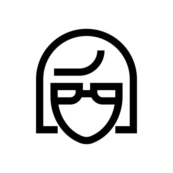 Female avatar mini line, icon — Stock Vector