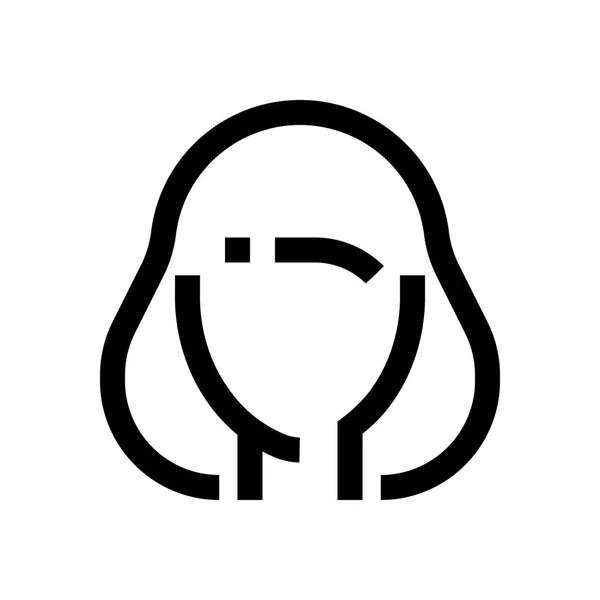 Női avatar mini line, a ikon — Stock Vector