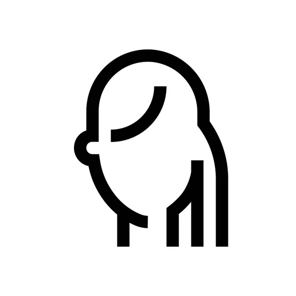 Női avatar mini line, a ikon — Stock Vector